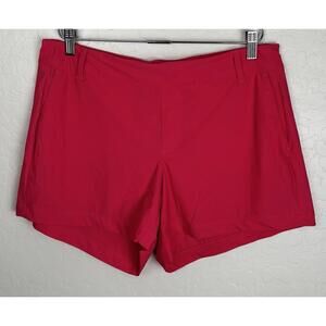 Spanx 4” Hibiscus Pink Sunshine Stretch Shorts Size L‎ Pockets 1745